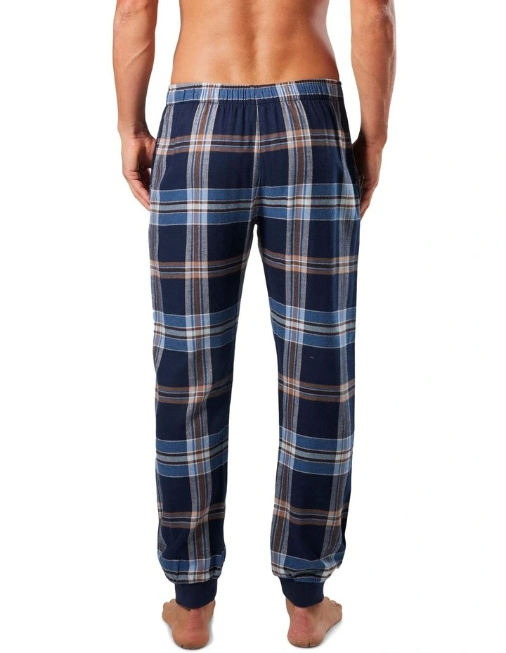 Bobby Check Bamboo Flannel Slim Leg Sleep Pant in Navy image 3