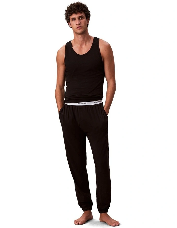 Icon Cotton Stretch Sleep Jogger in Black image 1