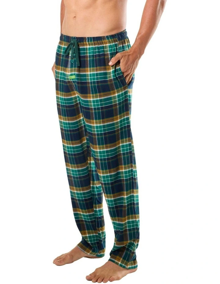 Paddy Plaid Bamboo Flannel Sleep Pant in Green image 3