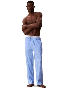Cotton Poplin Sleep Pants in Blue