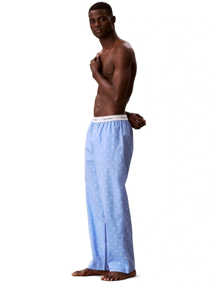 Cotton Poplin Sleep Pants in Blue image 3