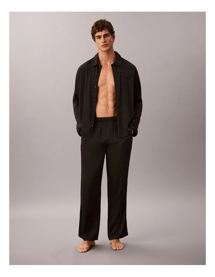CK Black Matte Shine Sleep Pants in Black image 1