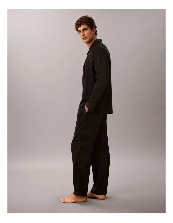 CK Black Matte Shine Sleep Pants in Black image 3