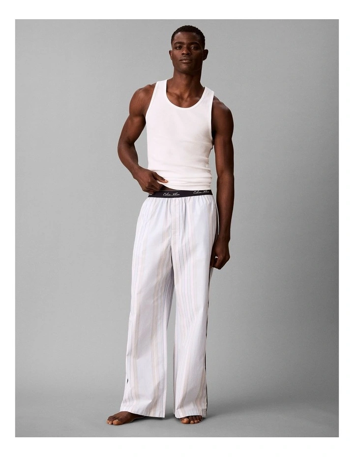 Cotton Poplin Script Sleep Pants in Multi image 1