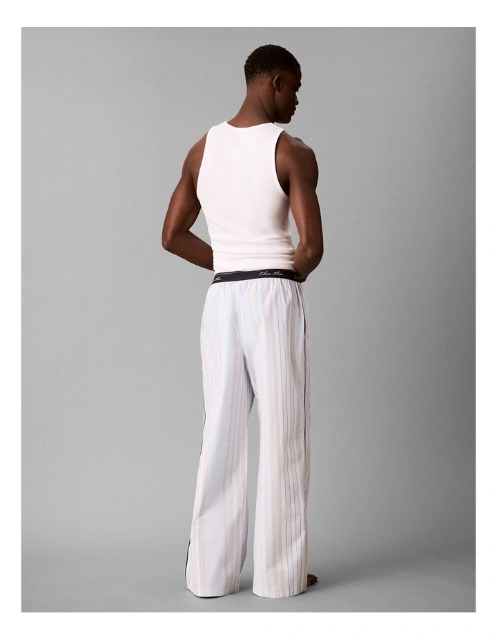 Cotton Poplin Script Sleep Pants in Multi image 2