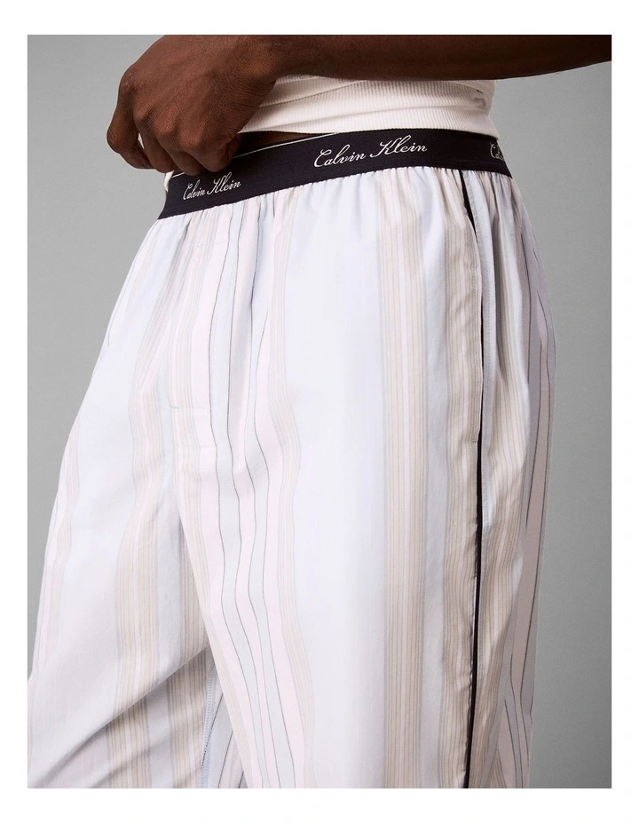 Cotton Poplin Script Sleep Pants in Multi image 4