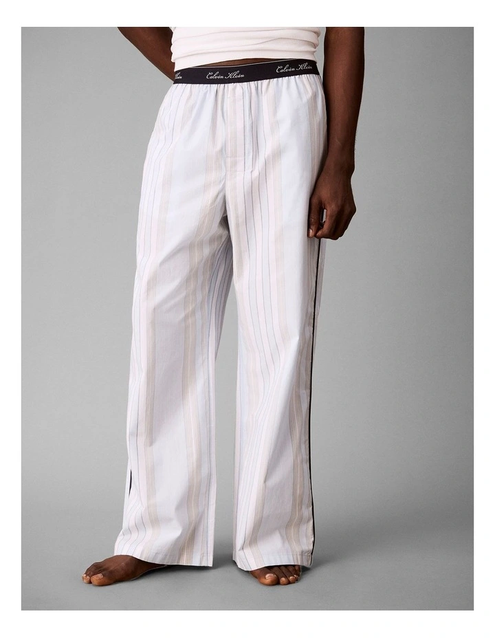 Cotton Poplin Script Sleep Pants in Multi image 5