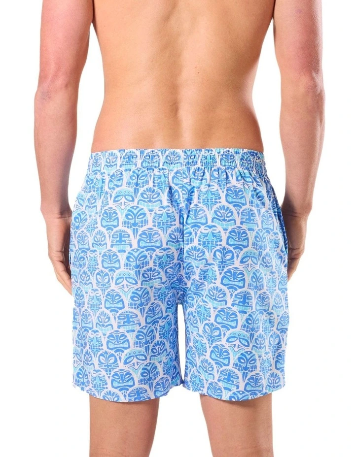 Ice Cold Tiki Bamboo Sleep Short in Blue image 2