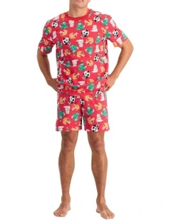 Sleep Tee & Short Set in Kittens For Christmas