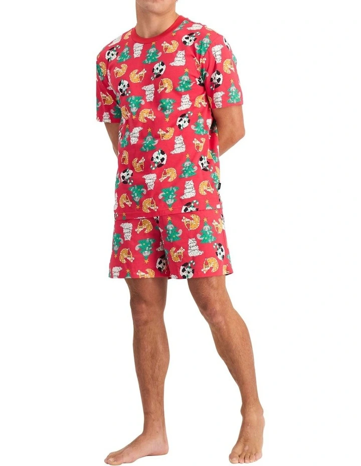 Sleep Tee & Short Set in Kittens For Christmas image 3