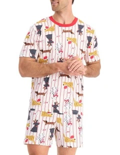 Sleep Tee And Shorts Set in Multi