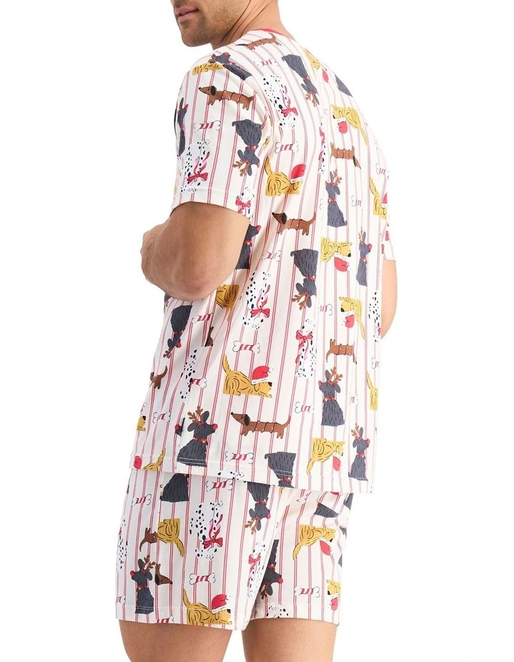 Sleep Tee And Shorts Set in Multi image 2