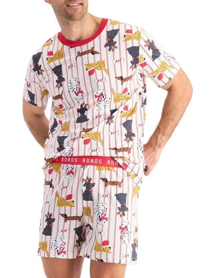 Sleep Tee And Shorts Set in Multi image 4