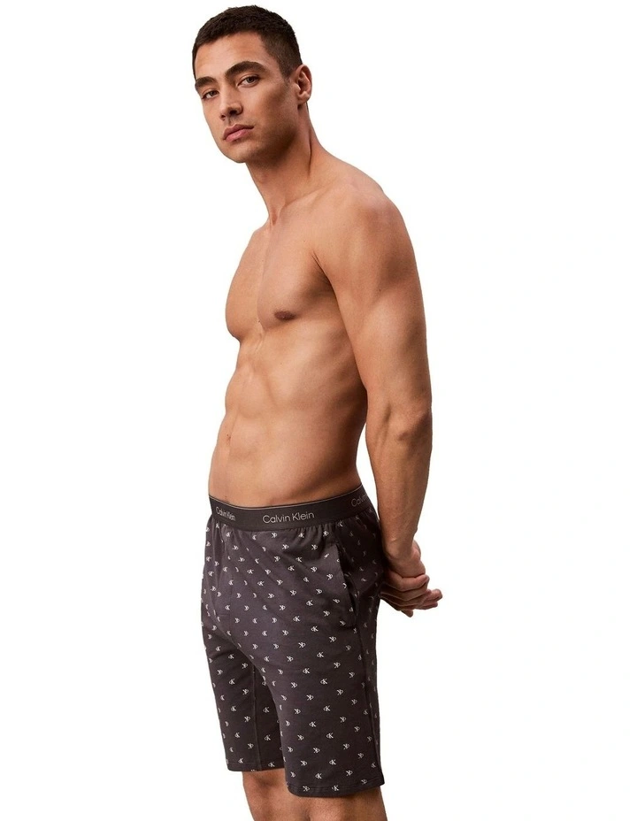 Icon Cotton Stretch Knit Sleep Shorts in Brown image 2