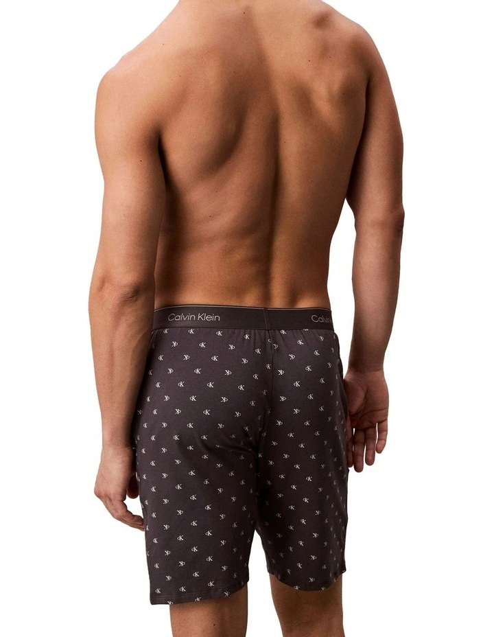 Icon Cotton Stretch Knit Sleep Shorts in Brown image 3