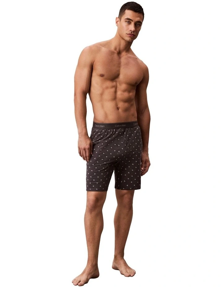 Icon Cotton Stretch Knit Sleep Shorts in Brown image 4
