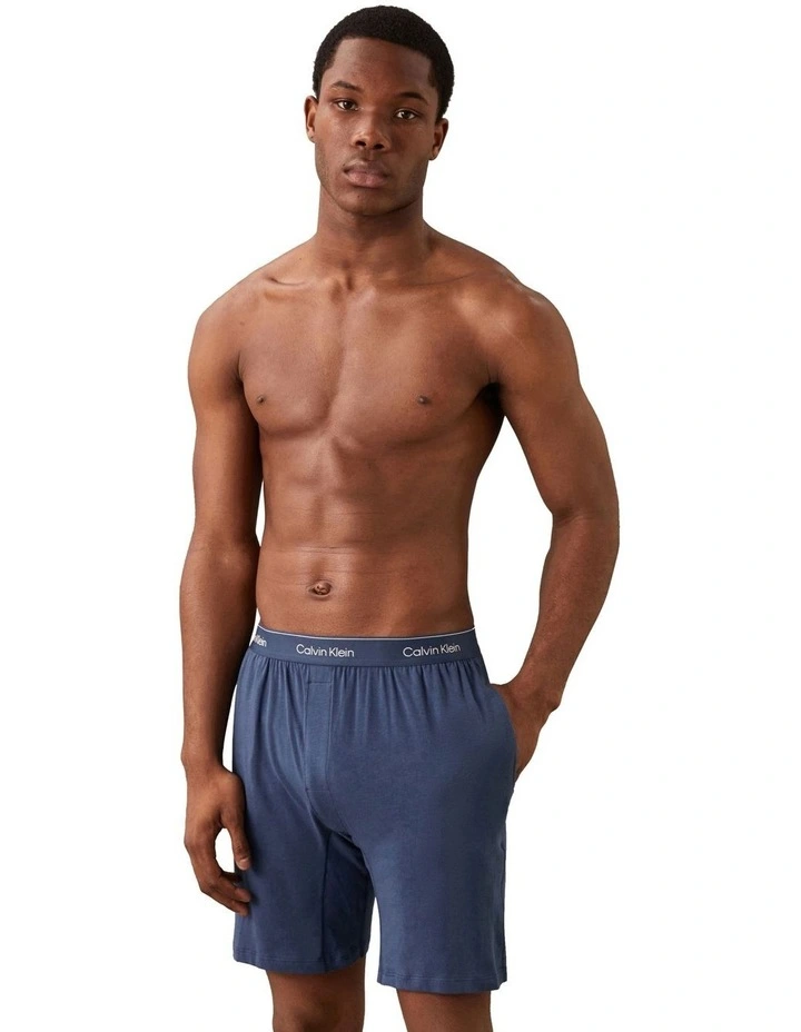 Icon Cotton Stretch Knit Sleep Short in Blue image 1