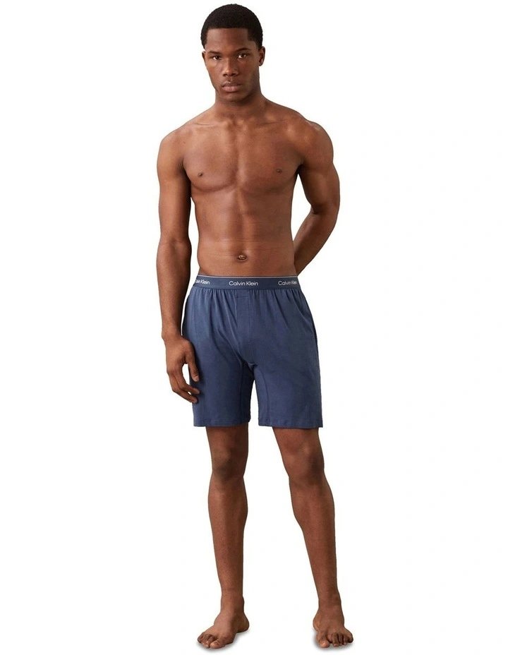 Icon Cotton Stretch Knit Sleep Short in Blue image 3