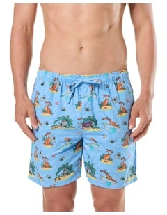 Drmooroo Cotton Sleep Short in Blue