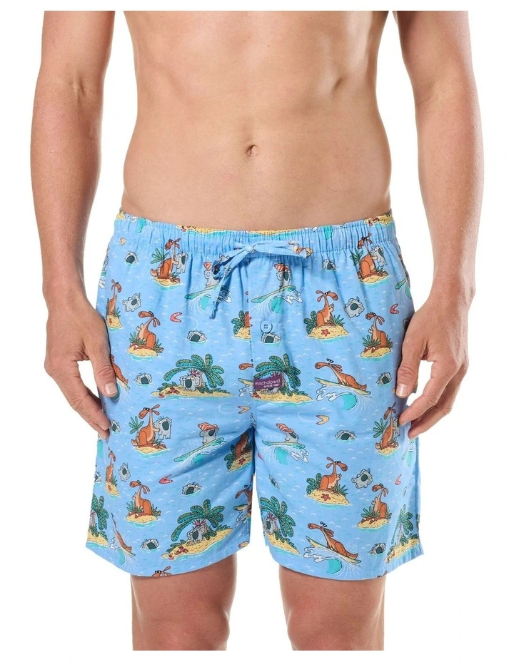Drmooroo Cotton Sleep Short in Blue image 1