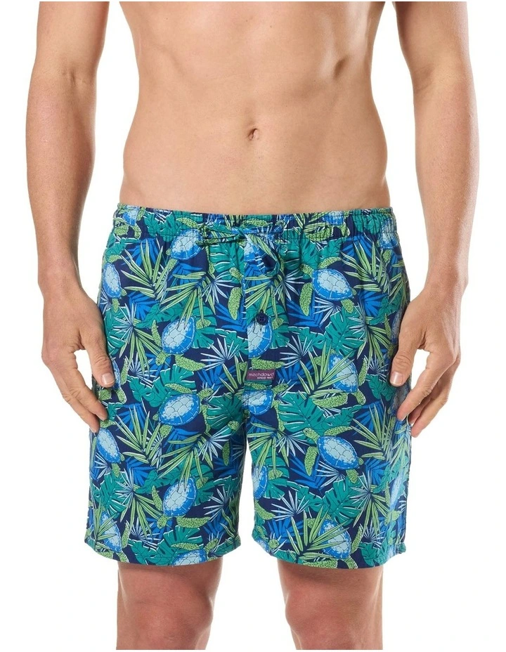 Turtle Tropics Cotton Sleep Short in Multi image 1