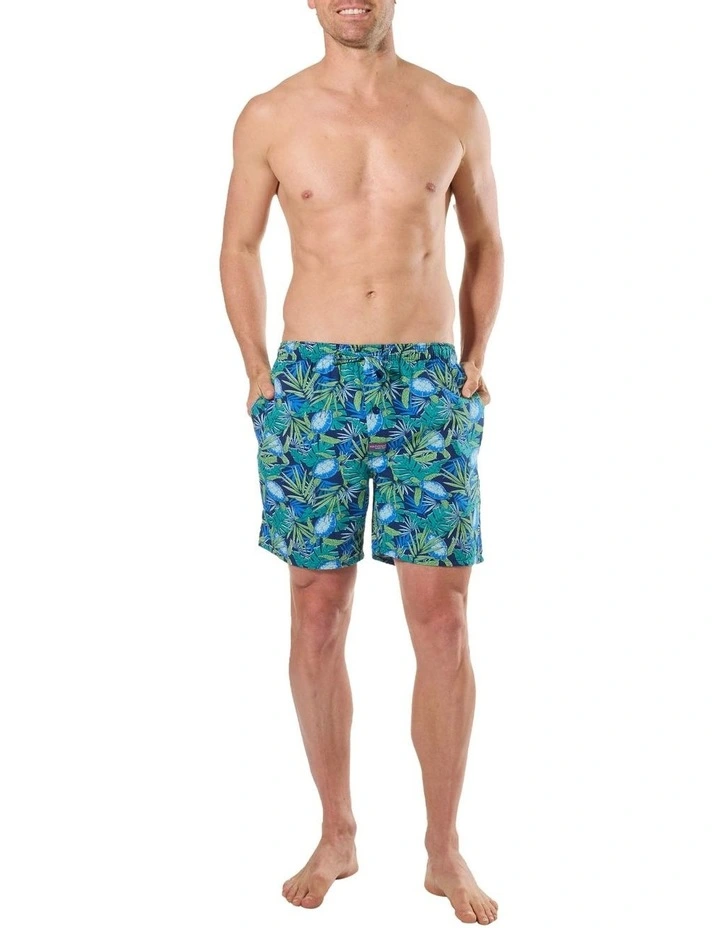 Turtle Tropics Cotton Sleep Short in Multi image 4