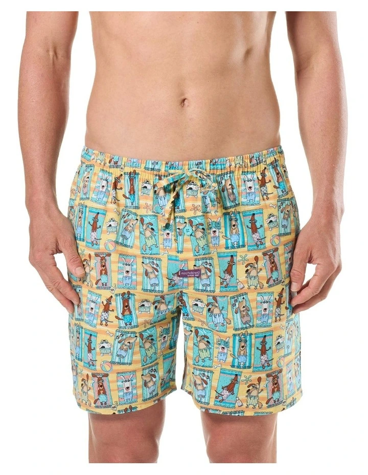 Sunbaked Dawgs Cotton Sleep Shorts in Multi image 1