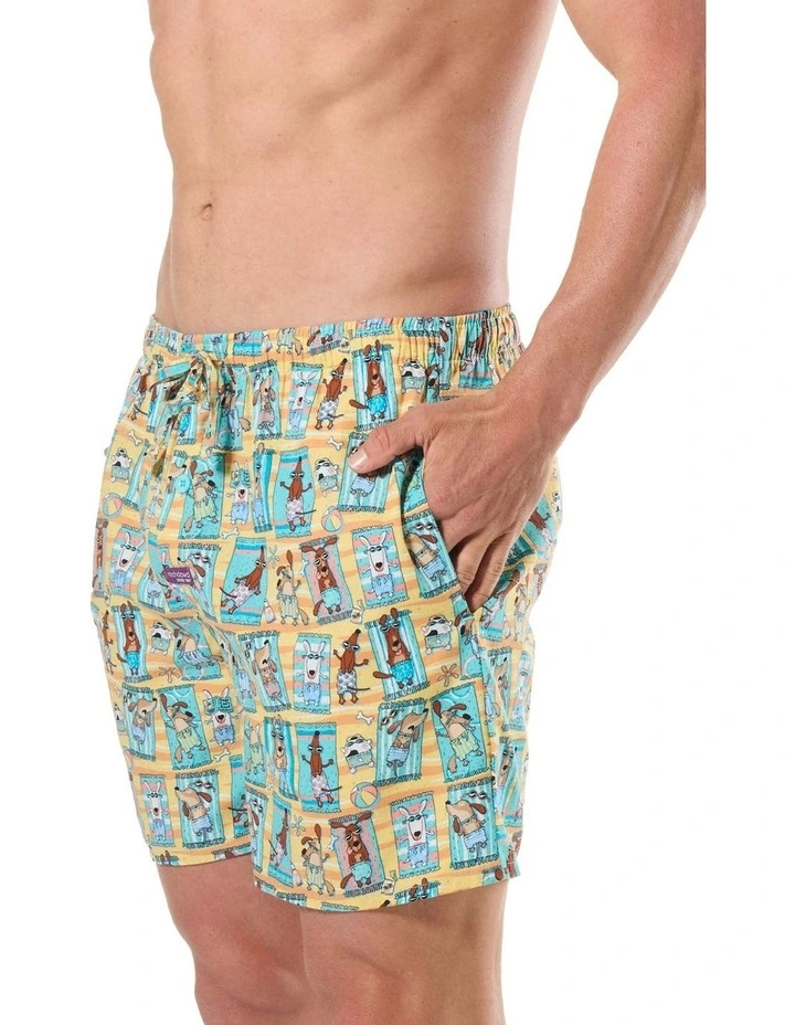 Sunbaked Dawgs Cotton Sleep Shorts in Multi image 3
