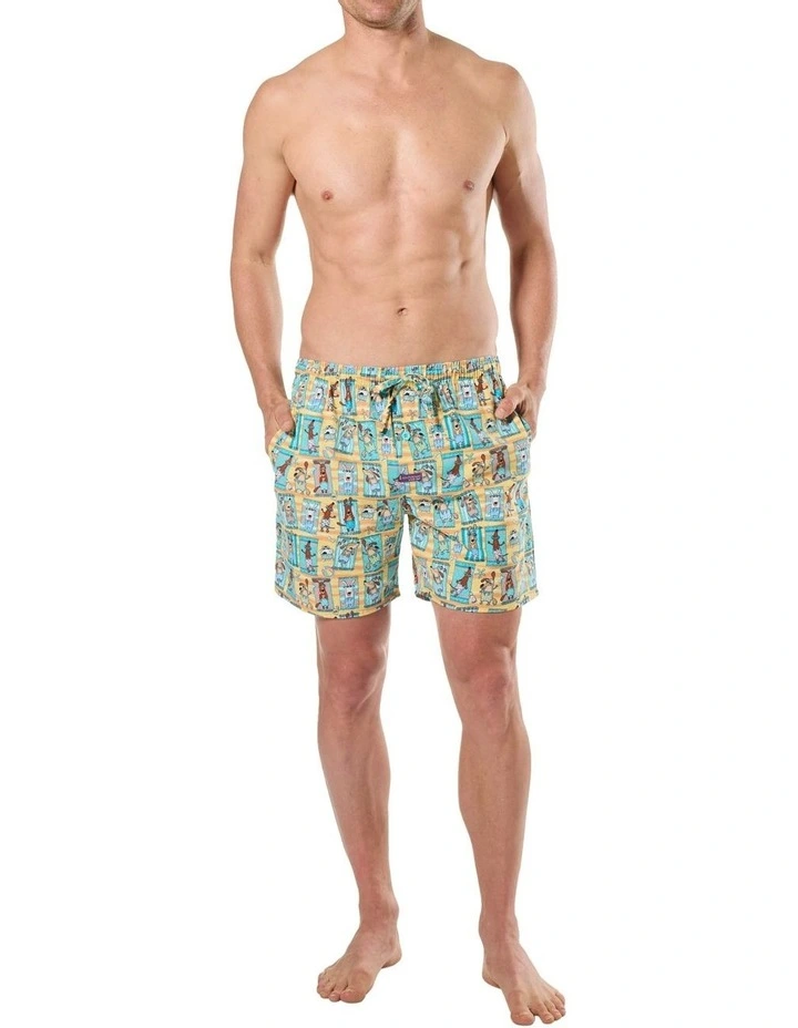 Sunbaked Dawgs Cotton Sleep Shorts in Multi image 4
