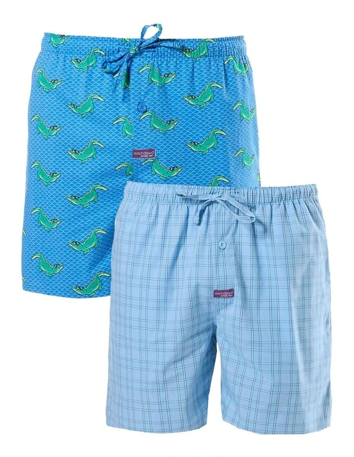 Sunny Jaws Sleep Short 2 Pack in Blue image 1