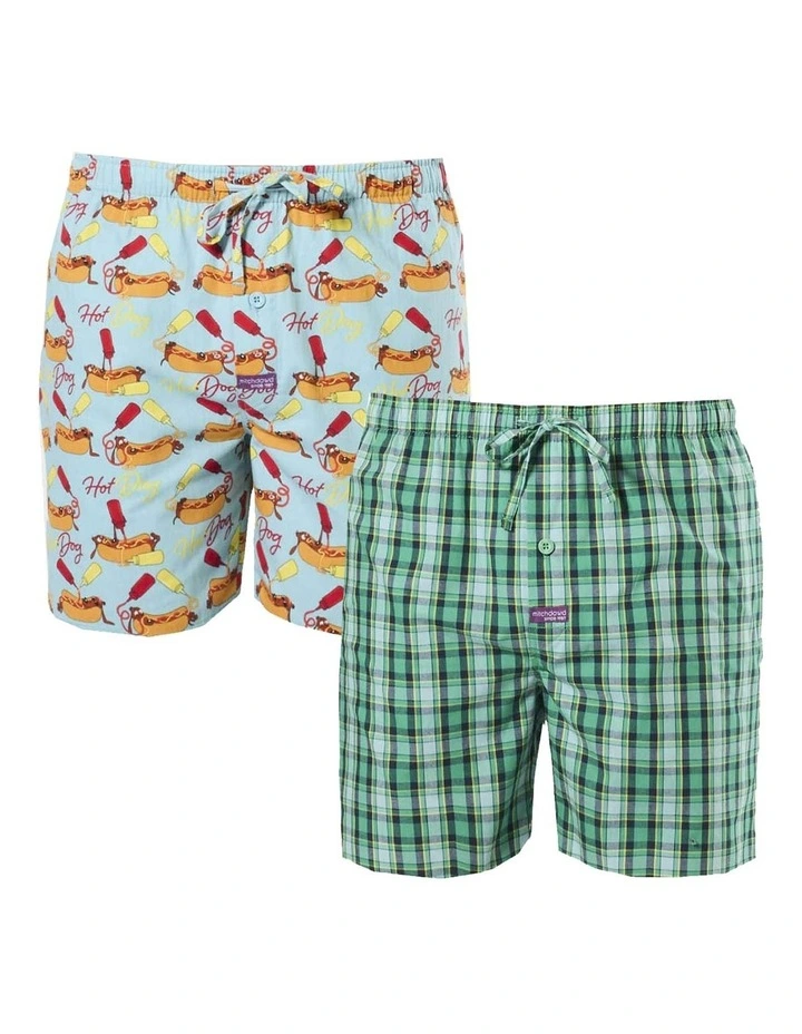 Cotton Woven Sleep Short Pack Of 2 in Multi image 1