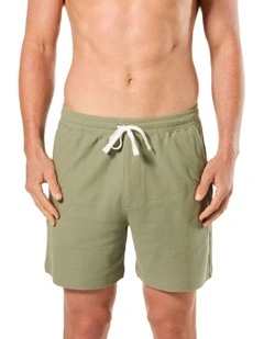 Pique Knit Sleep Short in Green