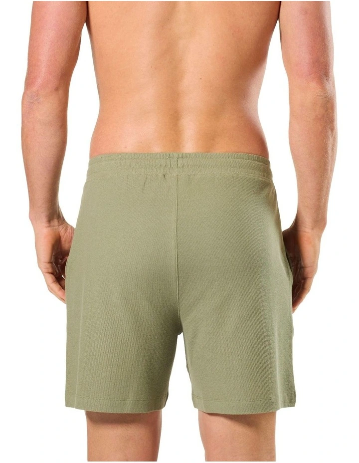 Pique Knit Sleep Short in Green image 2