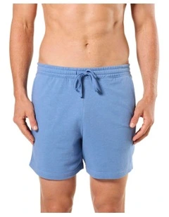 French Terry Knit Sleep Short in Blue