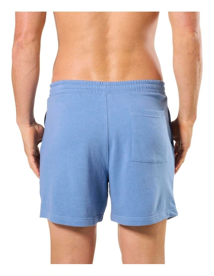 French Terry Knit Sleep Short in Blue image 2