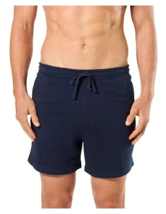French Terry Knit Sleep Short in Blue