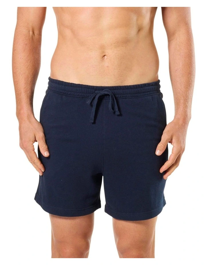 French Terry Knit Sleep Short in Blue image 1