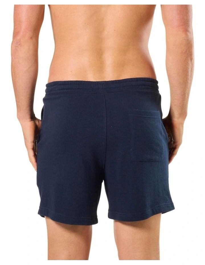French Terry Knit Sleep Short in Blue image 2