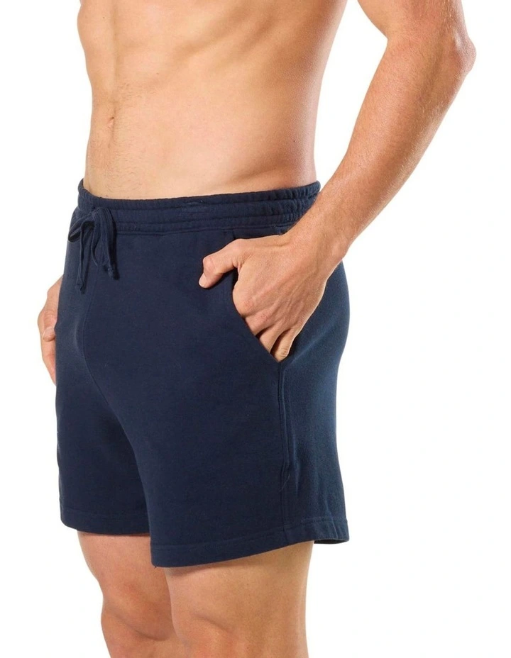 French Terry Knit Sleep Short in Blue image 3
