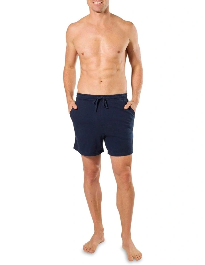 French Terry Knit Sleep Short in Blue image 4