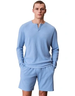 Waffle Sleep Short in Blue