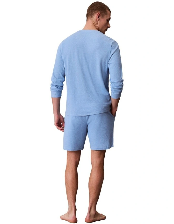 Waffle Sleep Short in Blue image 2