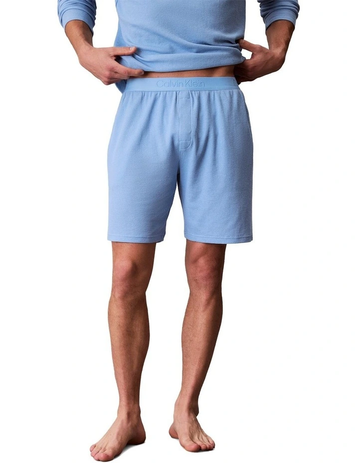 Waffle Sleep Short in Blue image 5