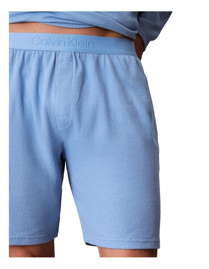 Waffle Sleep Short in Blue image 6