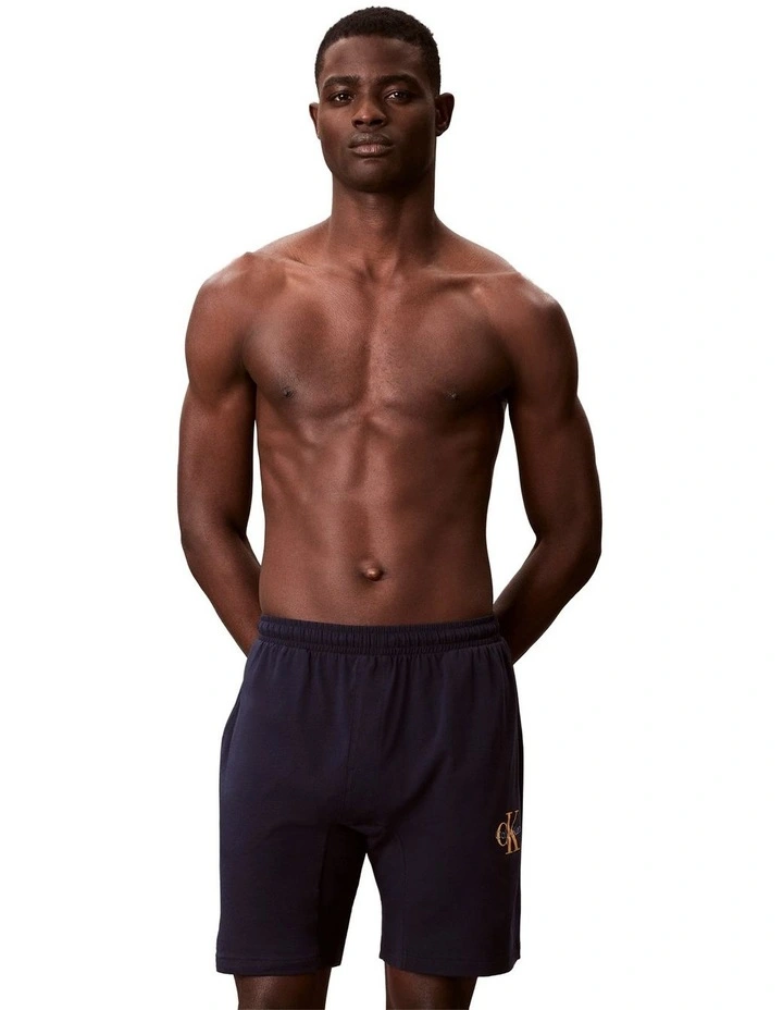 Monogram Sleep Short in Navy image 1