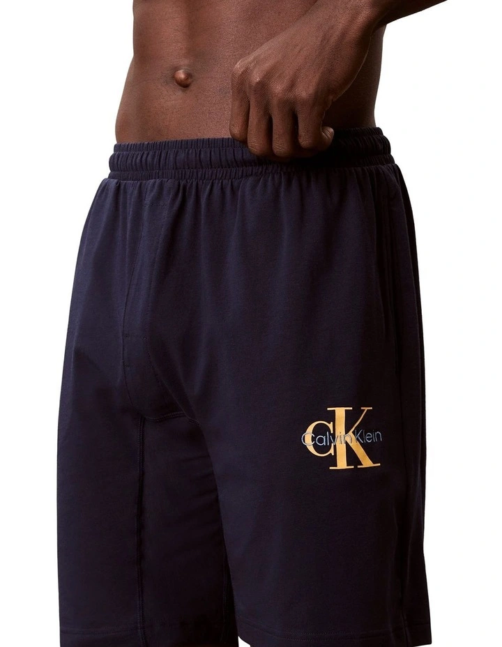 Monogram Sleep Short in Navy image 3