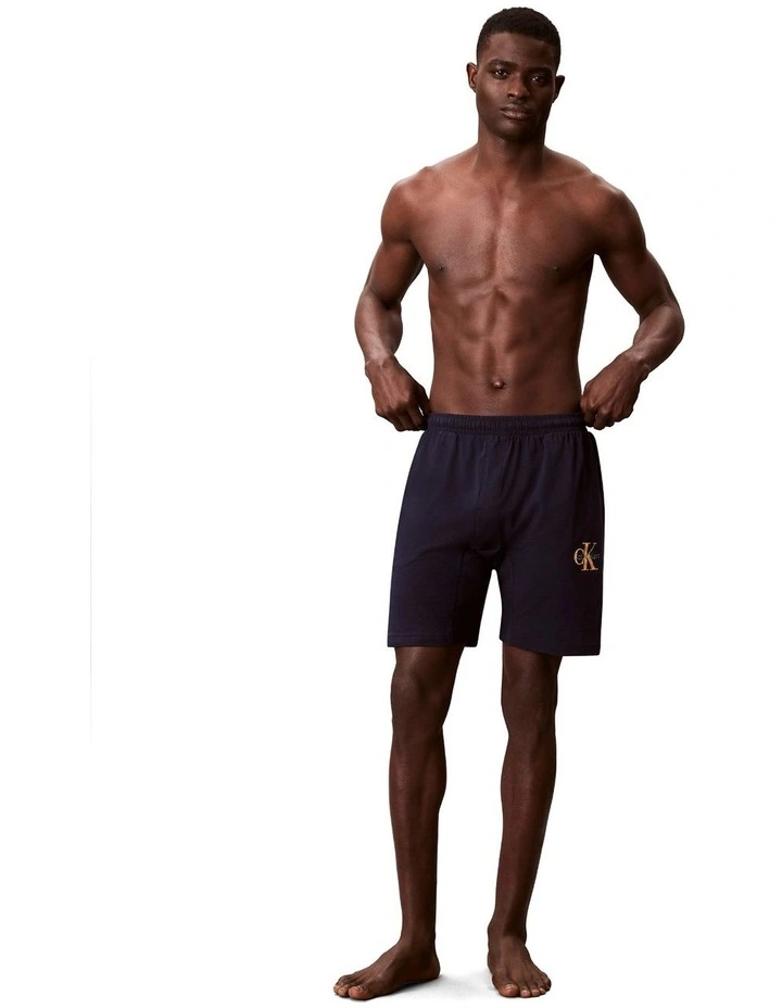Monogram Sleep Short in Navy image 4