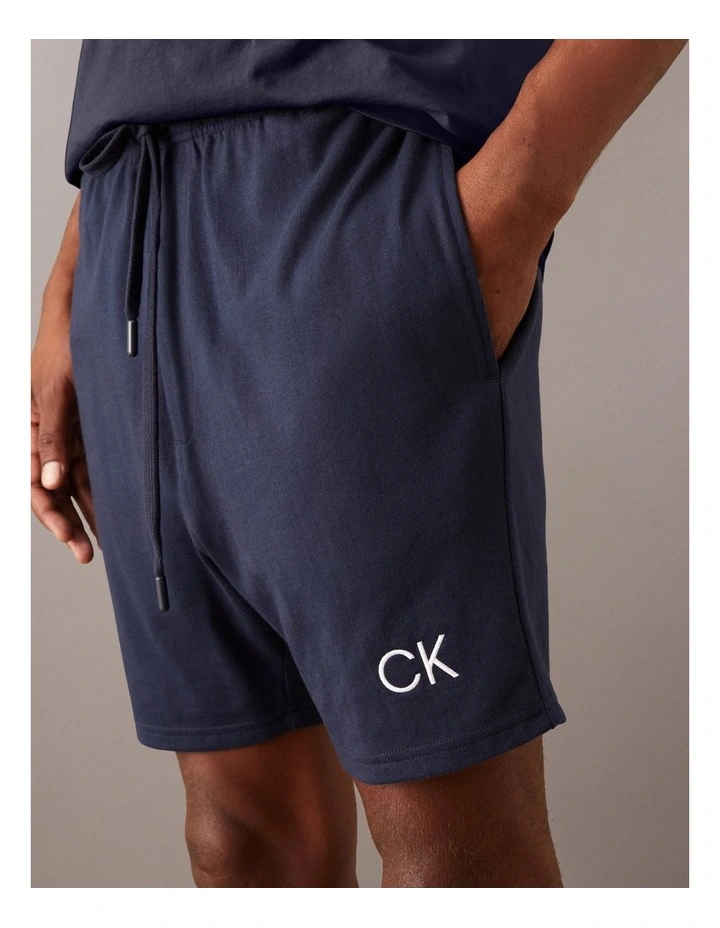 Brushed Jersey Sleep Short in Navy image 3