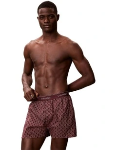 Logo Woven Boxer in Red