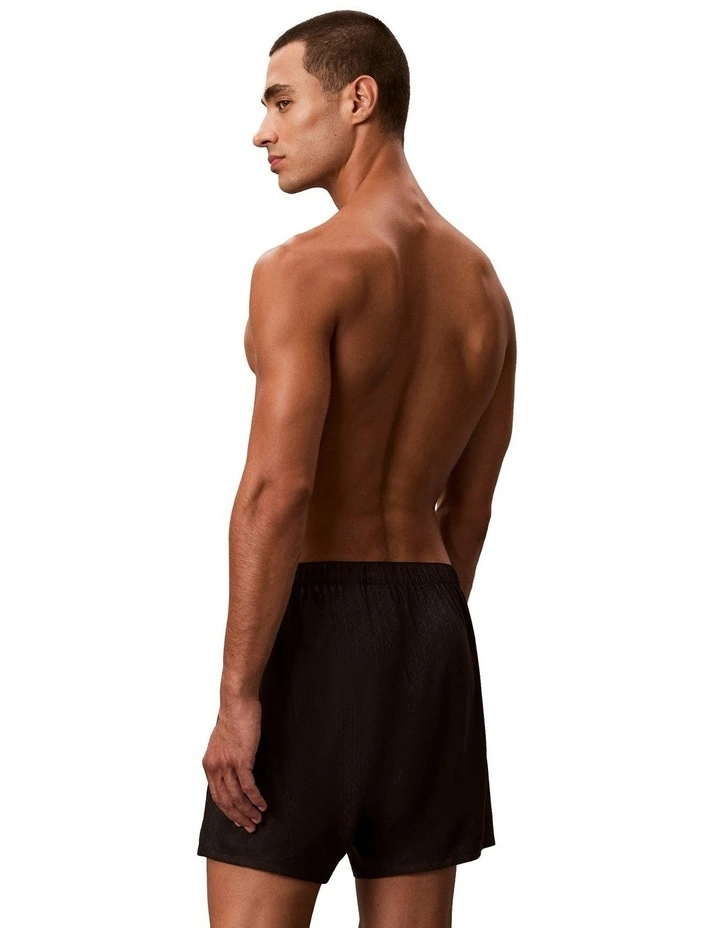 Logo Satin Boxer Short in Black image 2